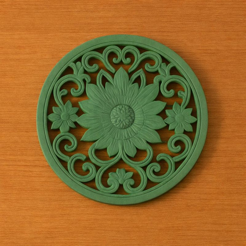 Vintage Floral Silicone Trivet & Coaster Set