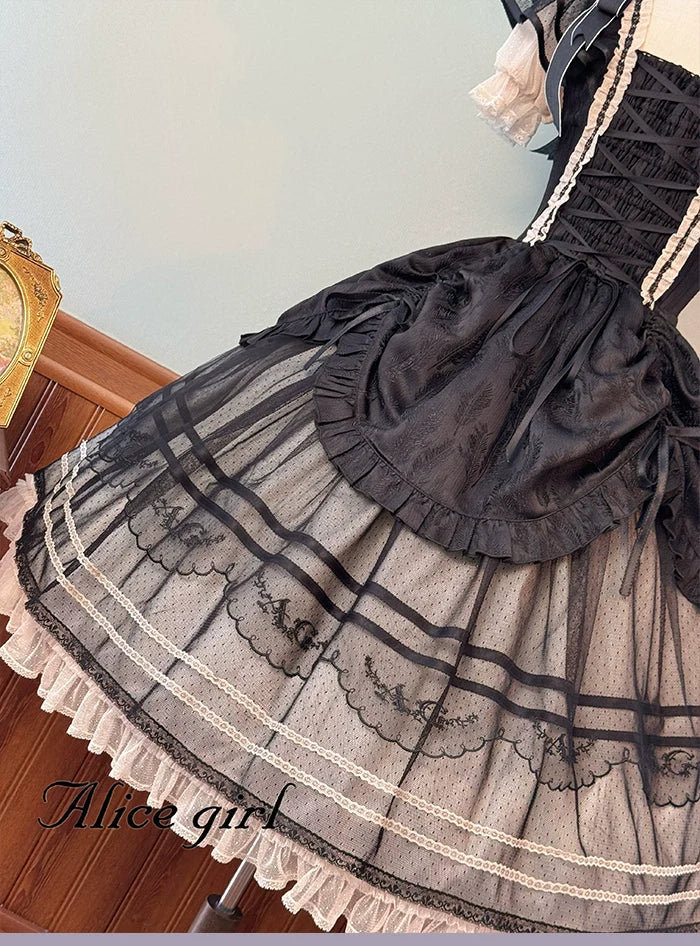 Alice girl~Yesterday Morning Mist~Classic Lolita JSK Elegant Low-cut Lolita Dress