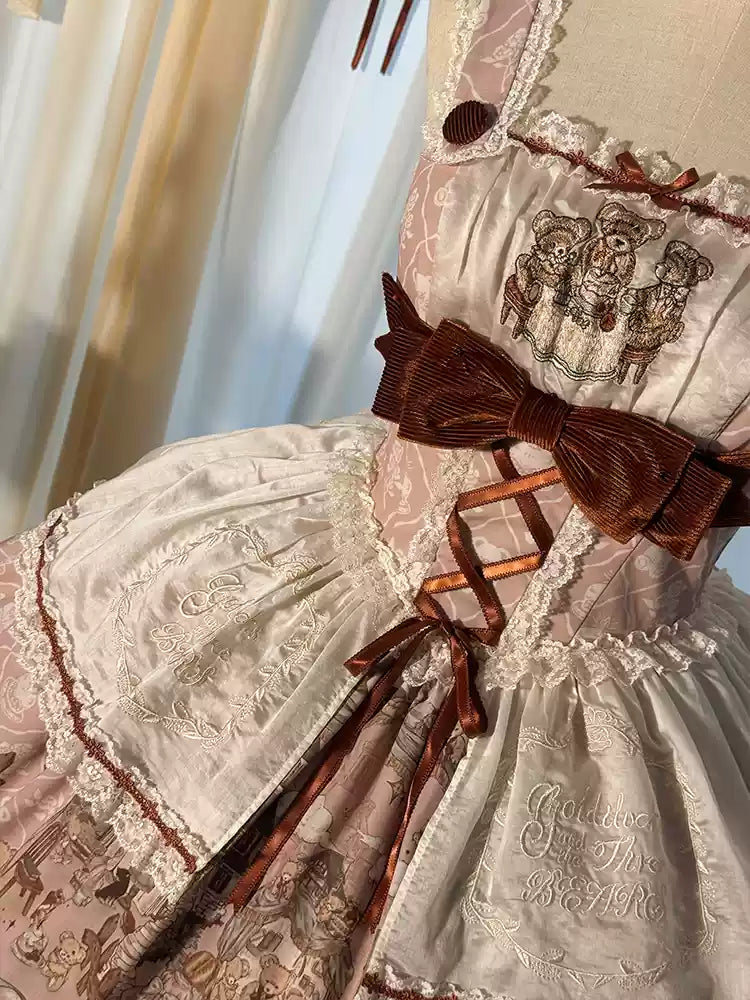 Alice Girl~Bear Castle~Sweet Lolita Dress Natural Waist JSK