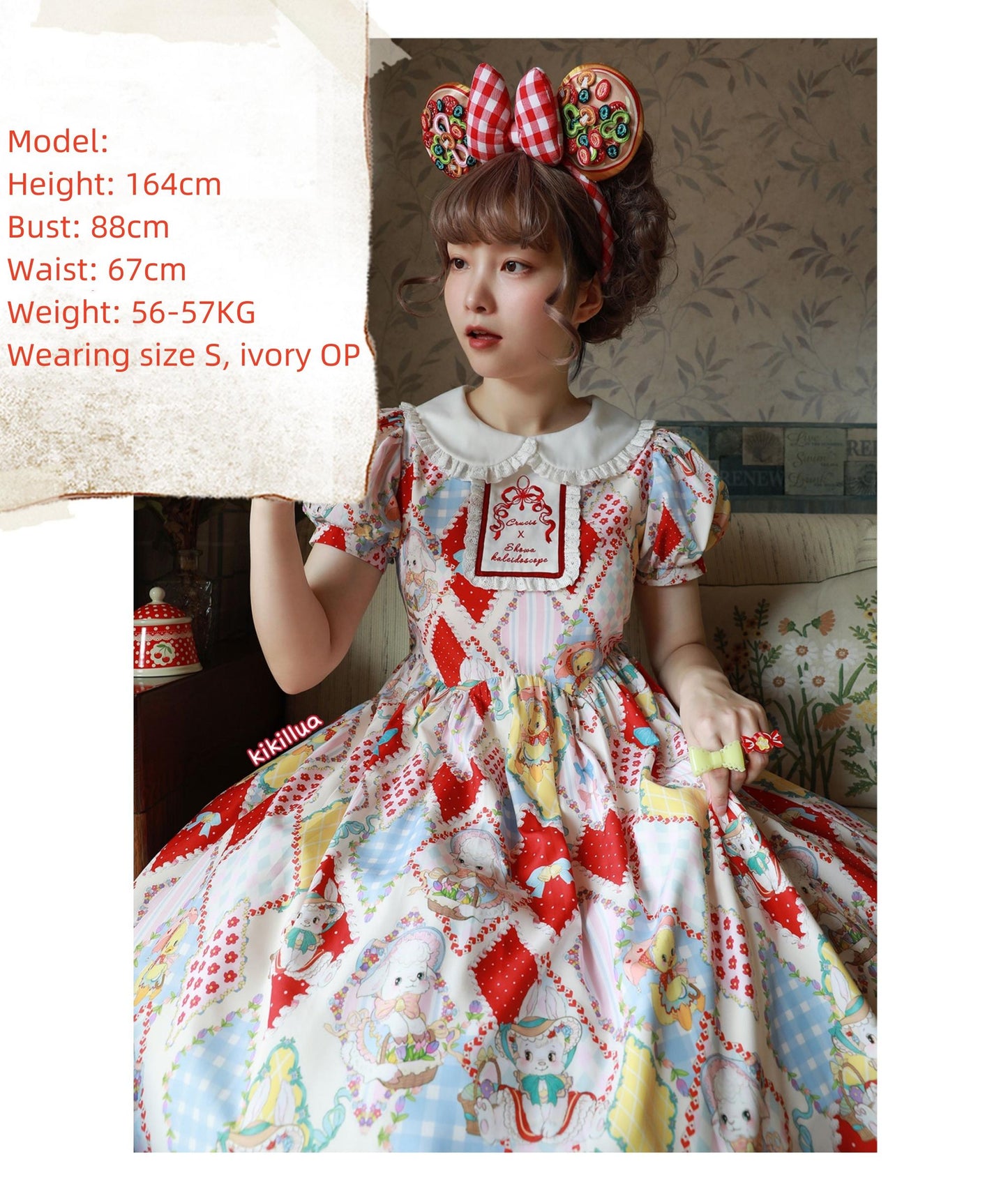 Southern Cross~Showa Kaleidoscope~Sweet Lolita OP SK and JSK with Rabbit Print