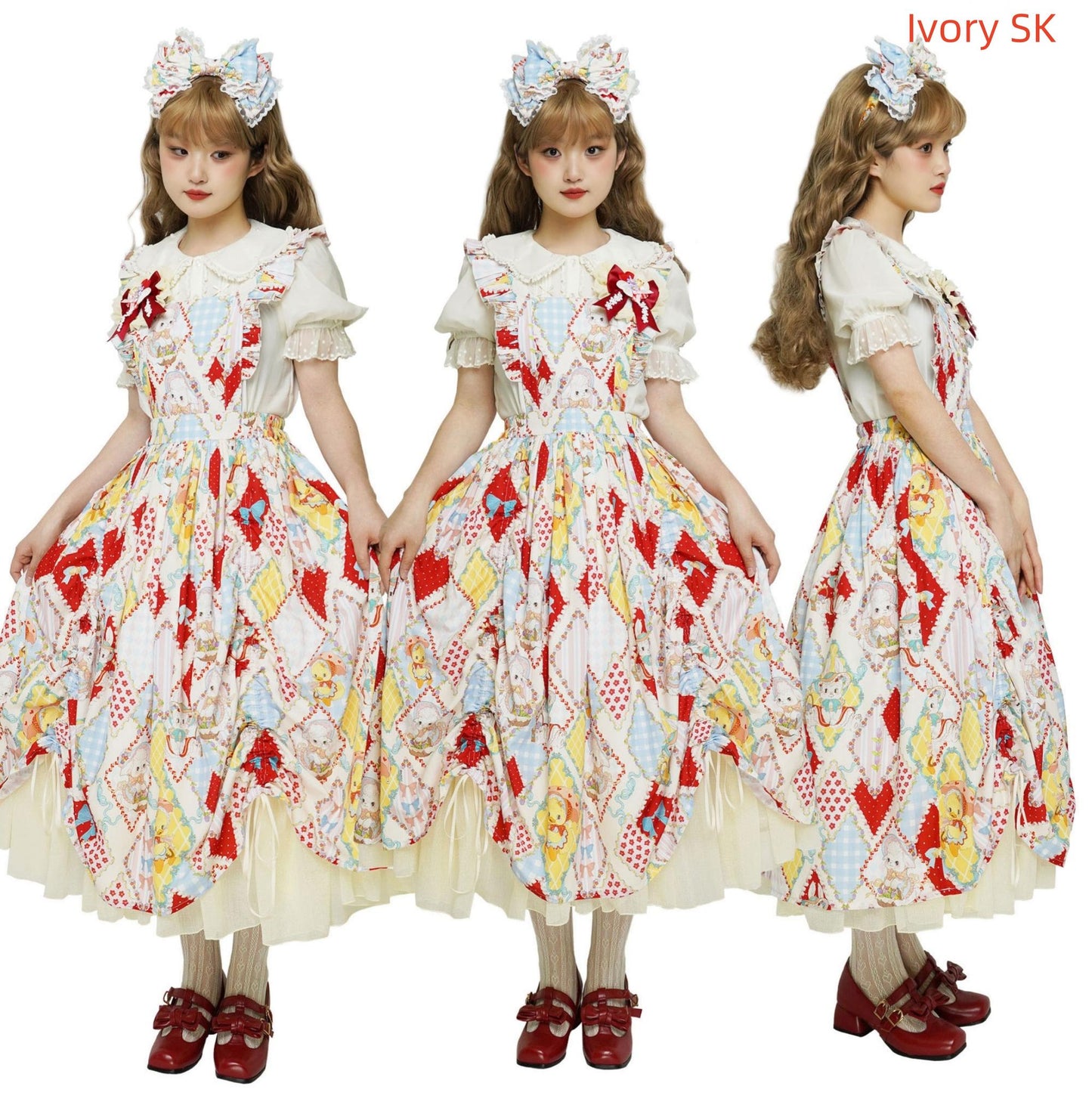 Southern Cross~Showa Kaleidoscope~Sweet Lolita OP SK and JSK with Rabbit Print