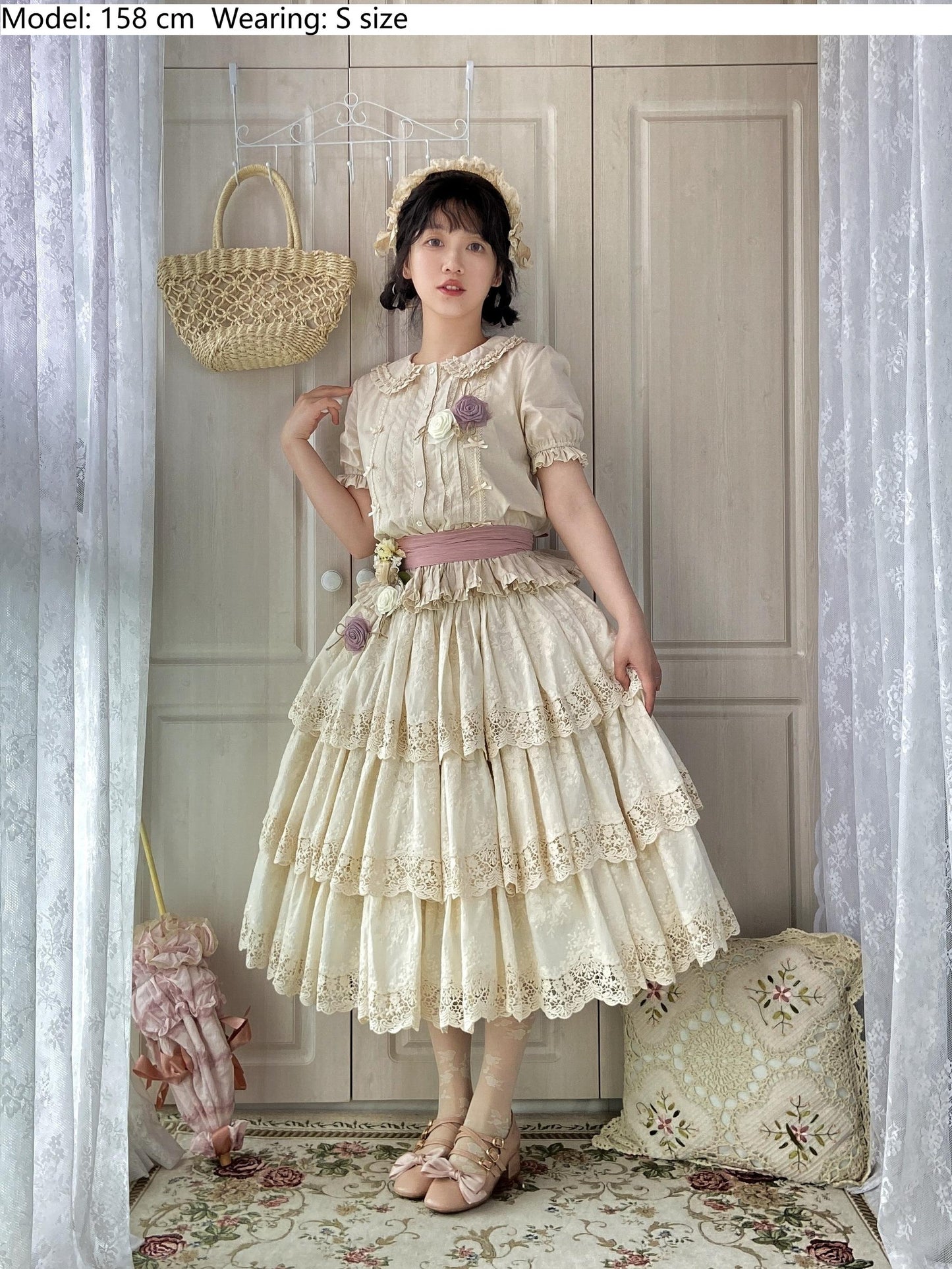 Miss Point~Forest Waltz~Classic Lolita Tiered Skirt Multi-layer Embroidered SK