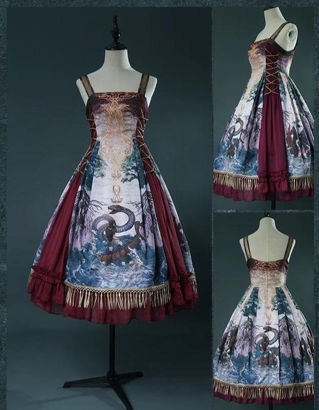 (BFM)FunCcino~Ragnarok~Nordic Style Loki Lolita JSK SK Dress