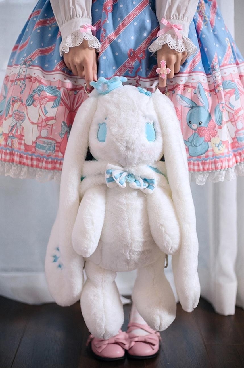 RosyDream~Kawaii Lolita Bunny Doll Bag Plush Doll with a Skeleton