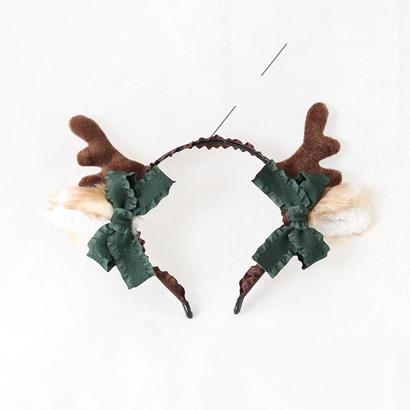 Xiaogui~Christmas Sweet Red Lolita KC Cute Elk Antlers Headwear