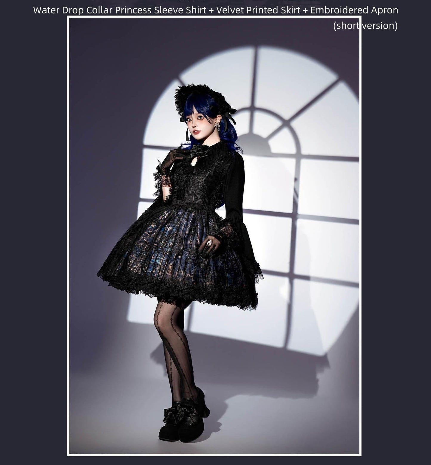SUSIN~Night Traveler~Classic and Elegant Gothic Dress with Colorful Window Prints