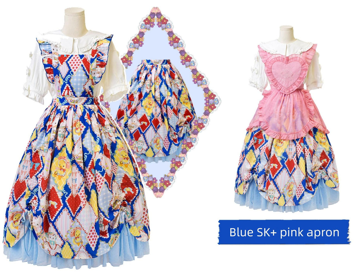 Southern Cross~Showa Kaleidoscope~Sweet Lolita OP SK and JSK with Rabbit Print