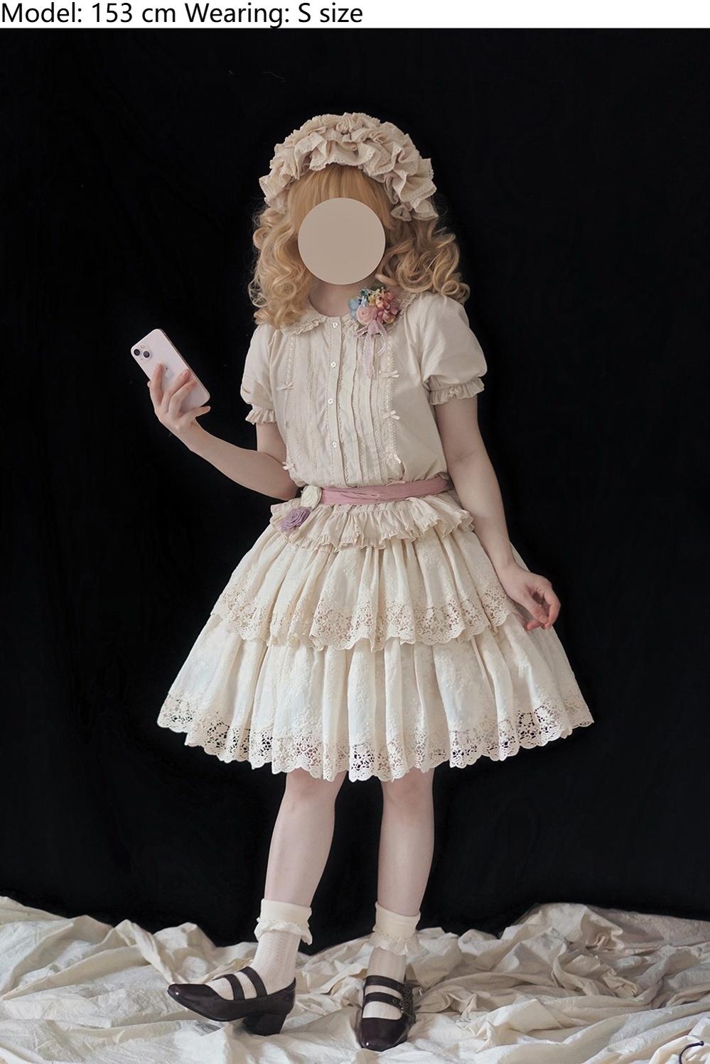 Miss Point~Forest Waltz~Classic Lolita Tiered Skirt Multi-layer Embroidered SK