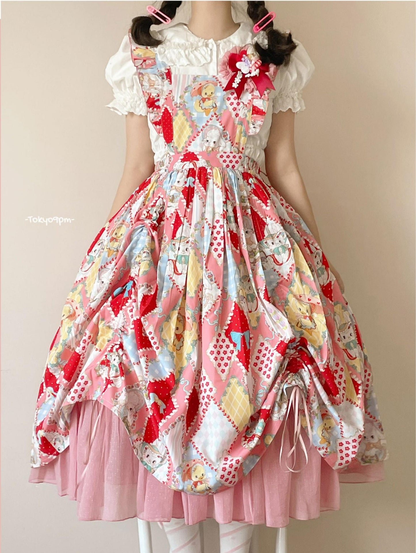 Southern Cross~Showa Kaleidoscope~Sweet Lolita OP SK and JSK with Rabbit Print
