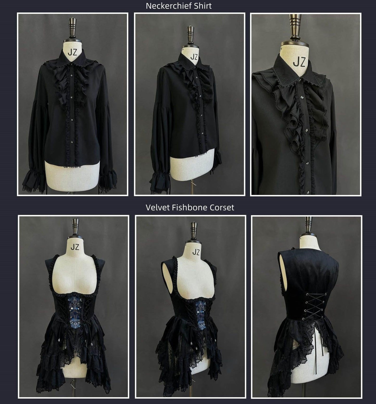 SUSIN~Night Traveler~Classic and Elegant Gothic Dress with Colorful Window Prints