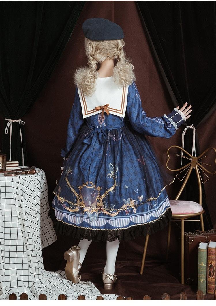 OCELOT~Classic Lolita OP Sailor Collar Elegant Lolita Dress