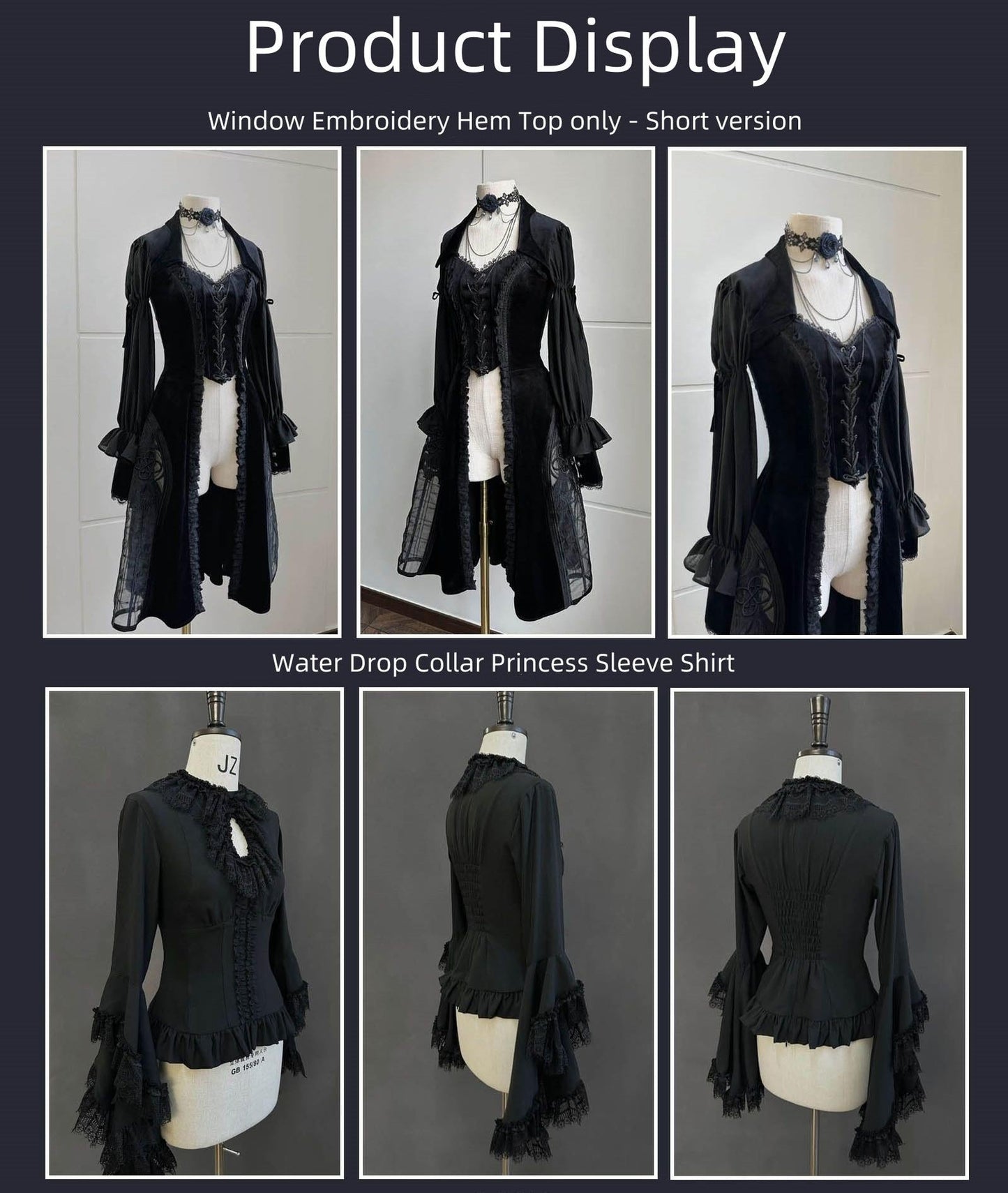 SUSIN~Night Traveler~Classic and Elegant Gothic Dress with Colorful Window Prints