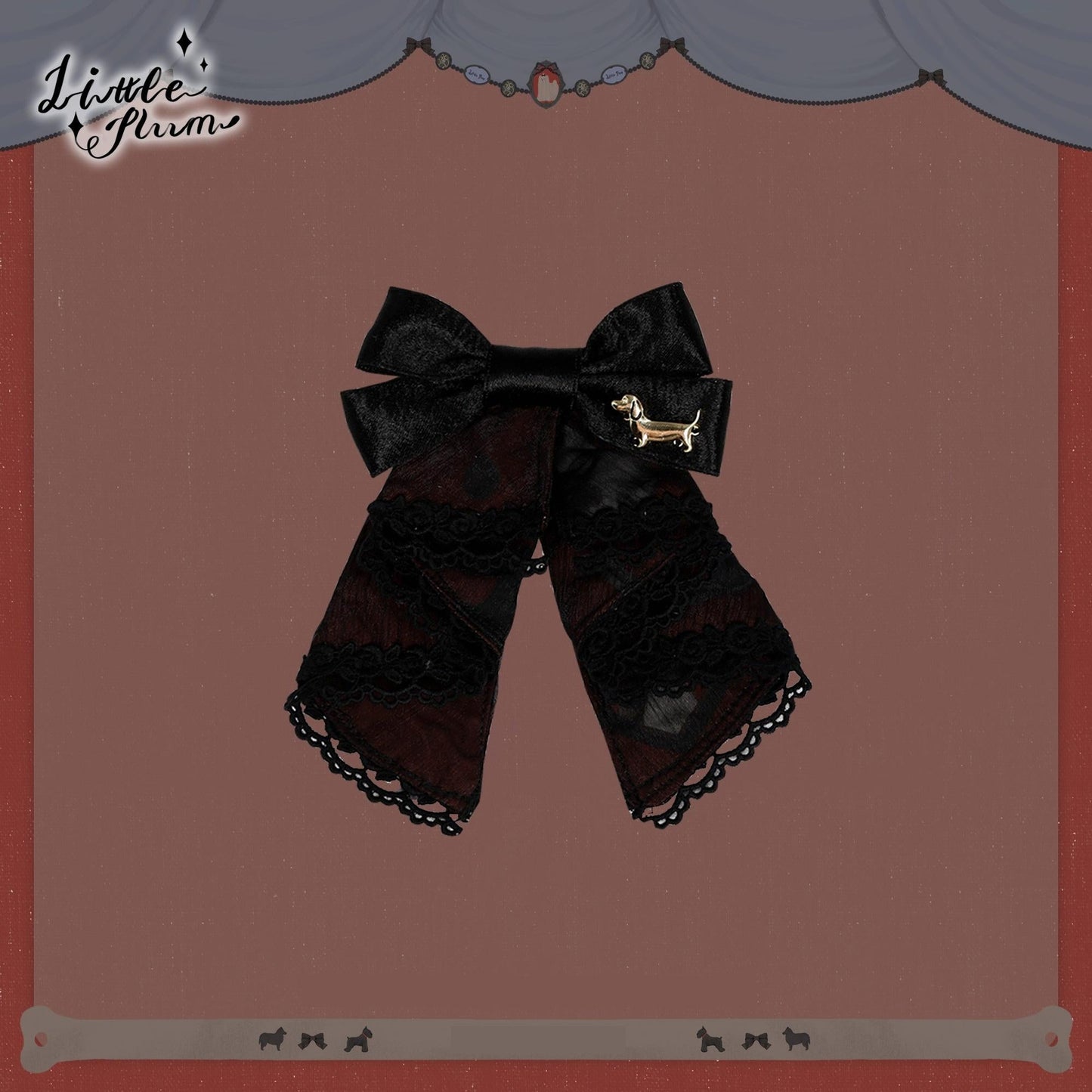 LittlePlum~Telephone Dog~Black Red Classic Lolita Dress Set with OP JSK and Skirt