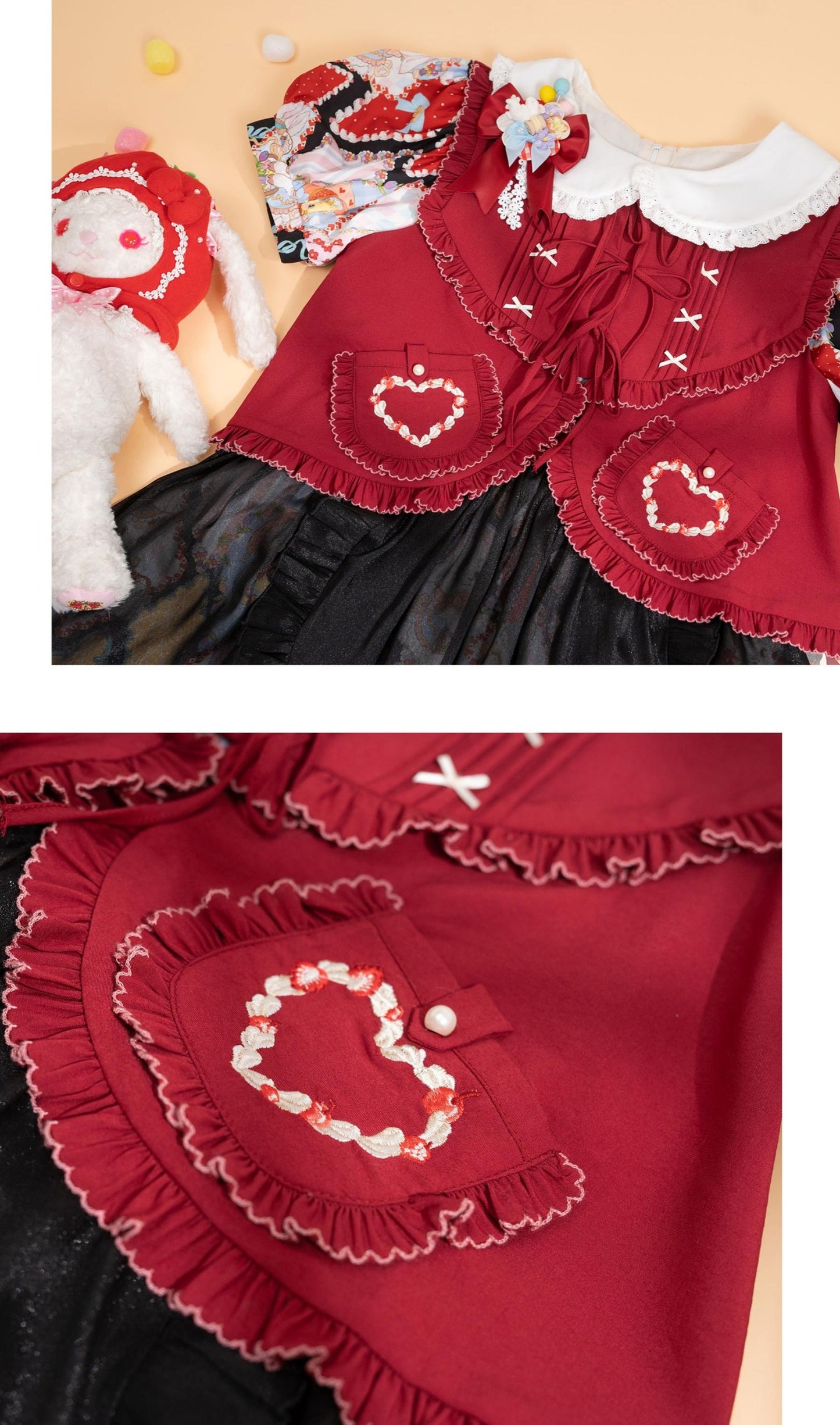 Southern Cross~Showa Kaleidoscope~Sweet Lolita OP SK and JSK with Rabbit Print