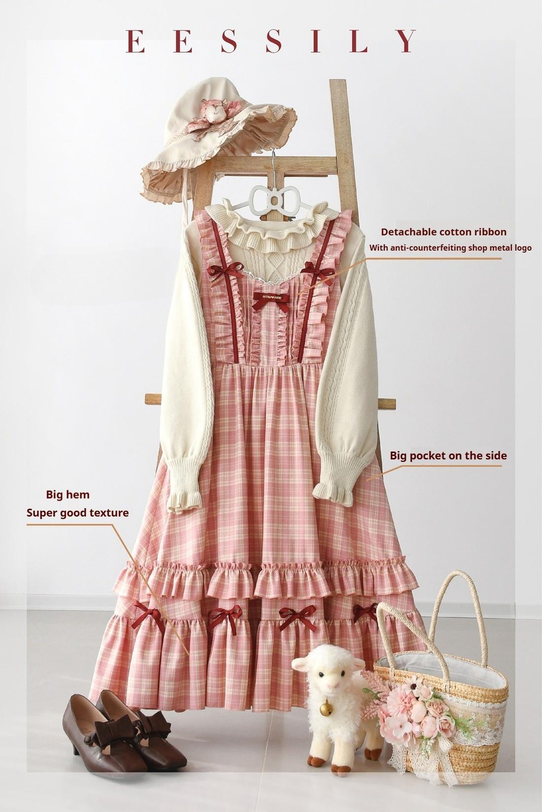 EESSILY~Green Fairy Tales~Classic Lolita Plaid JSK Plus Size Lolita Dress