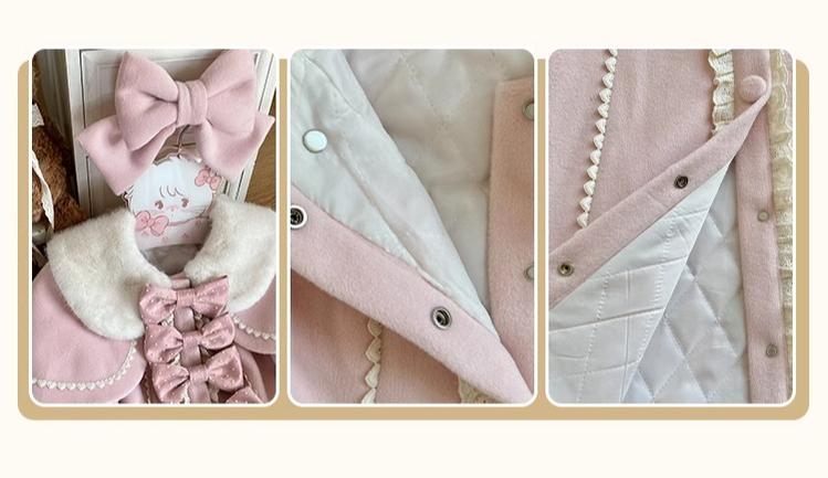 Sakurahime~Sweet Cookie~Sweet Lolita Coat Detachable Cape Pastel Outwear