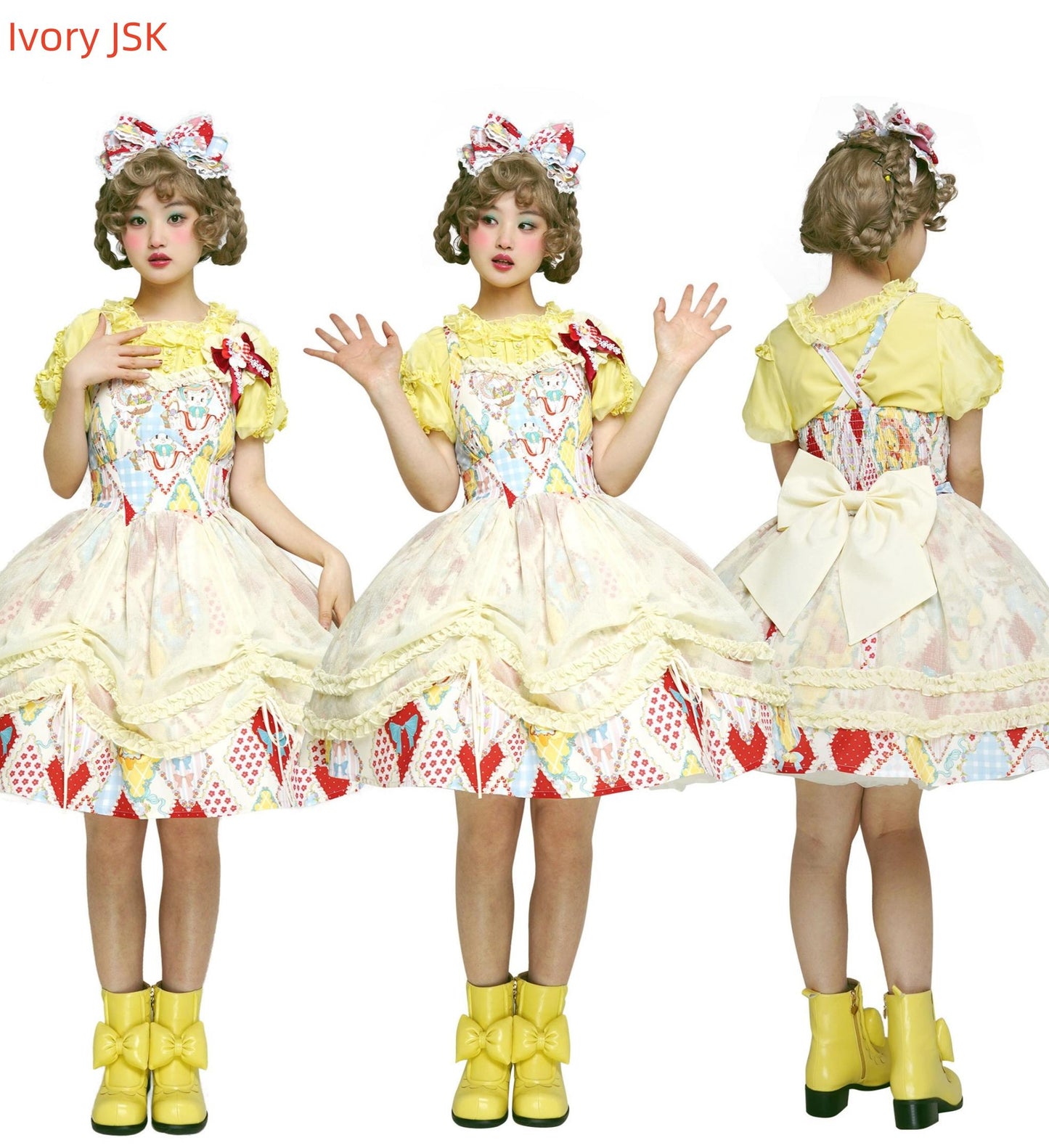 Southern Cross~Showa Kaleidoscope~Sweet Lolita OP SK and JSK with Rabbit Print