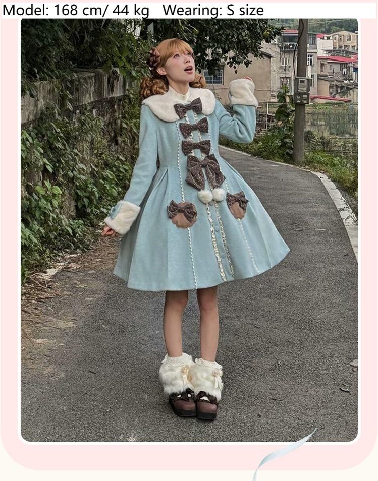 Sakurahime~Sweet Cookie~Sweet Lolita Coat Detachable Cape Pastel Outwear