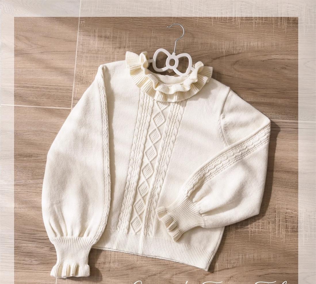 EESSILY~Green Fairy Tale~Classic Lolita Sweater Round Collar Winter Lolita Innerwear