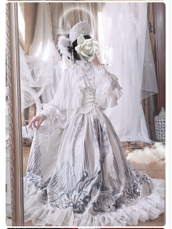 (Buyforme)ZJstory~Dragon Bone Cemetery~Gothic Lolita Shirt Long Sleeve Blouse