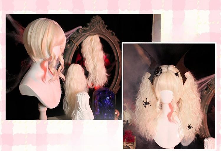 Dalao Home~Wu Wu~Platinum Blonde Lolita Wig Gothic Detachable Curl Ponytails