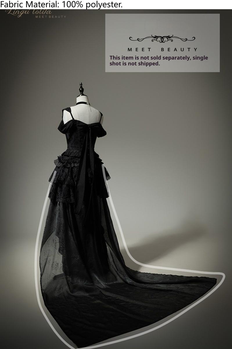 Lingxi Lolita~Lord of the Night~Gothic Lolita Skirt Suit Mermaid Skirt and Fishbone Bodice