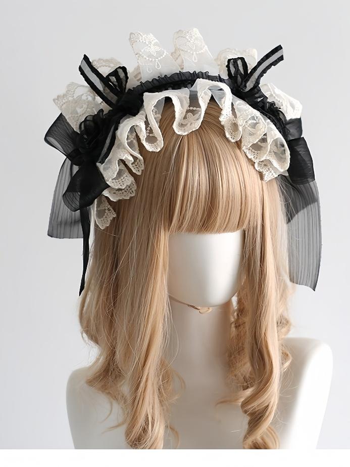 Xiaogui~Maid Lolita Hairband Doll Lolita Cuffs and Top Hat