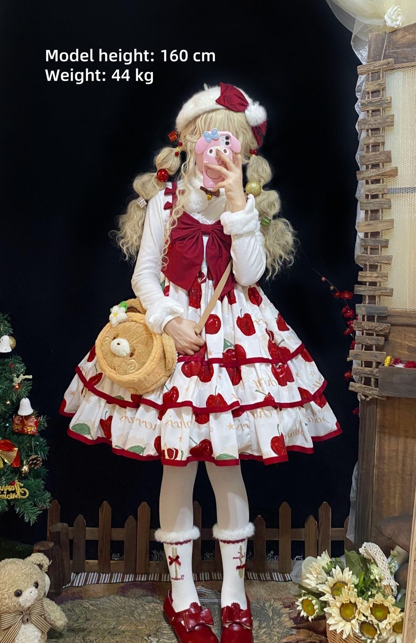 Polaris Lolita~Cherry Crown~Sweet Lolita JSK Three-tiered Dress
