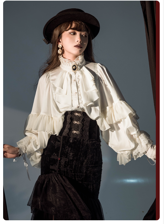 (Buyforme)ZJstory~Dragon Bone Cemetery~Gothic Lolita Shirt Long Sleeve Blouse