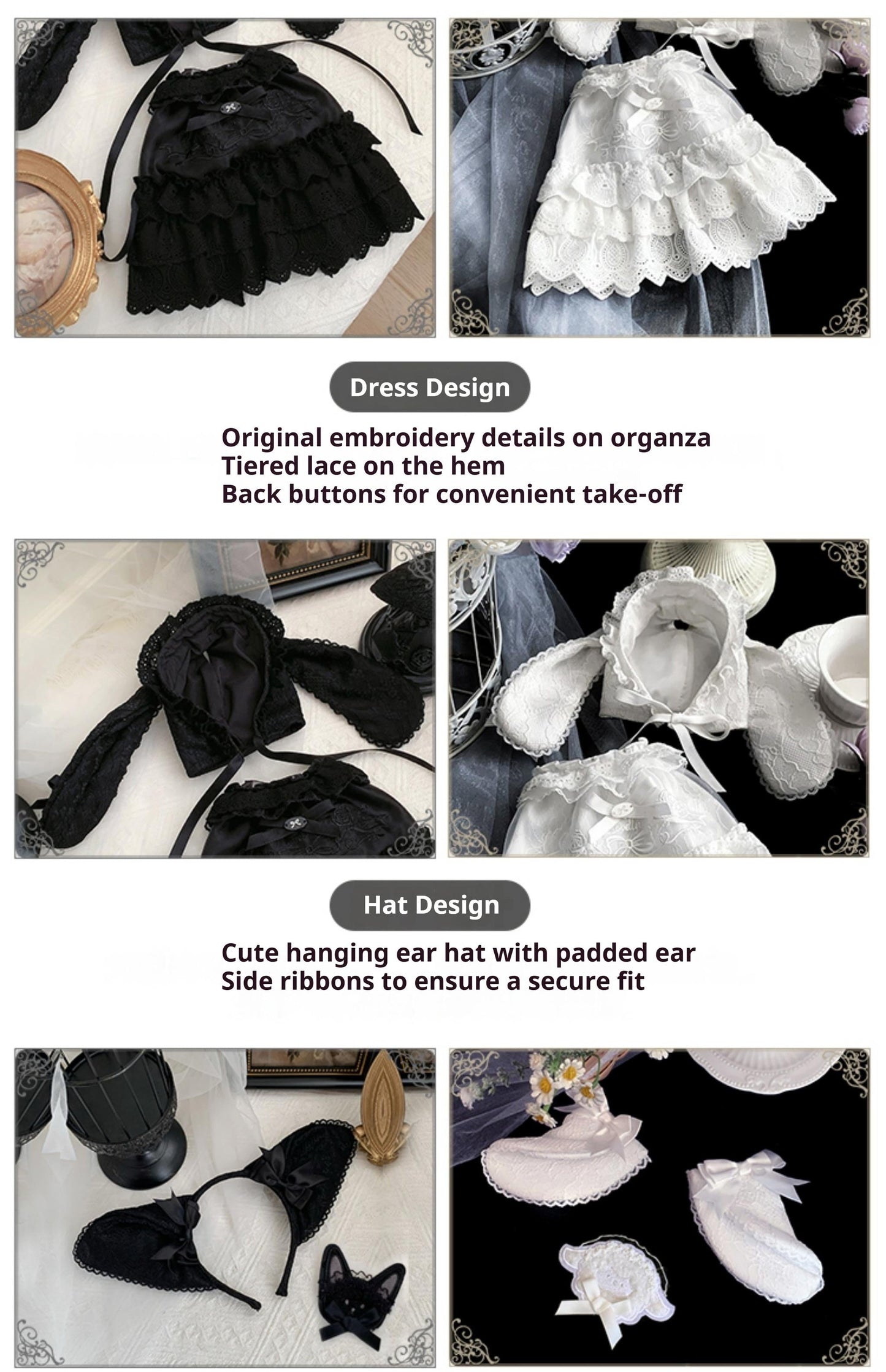 With PUJI~Puppet Box~Kawaii Lolita Bag Lamb Kitten Detachable Bag Dress Hat