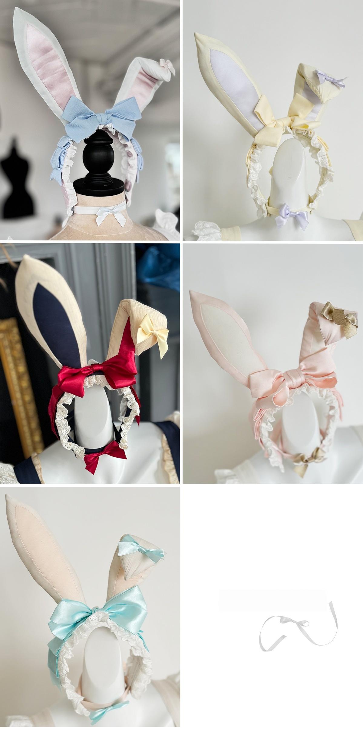 POSHEPOSE~Maid Bunny~Gorgeous Sweet Lolita OP Dress with Detachable Sleeves and Apron