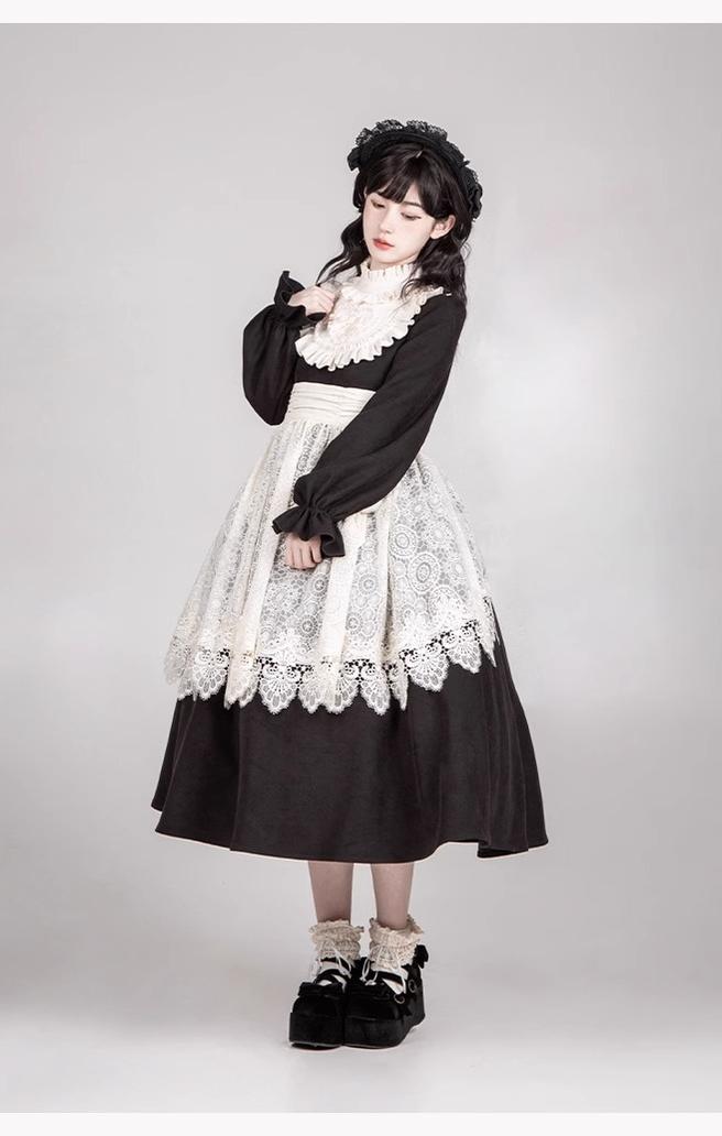 With PUJI~Twilight Choir~Twin Lolita OP Suit Loose Version Dress with Apron