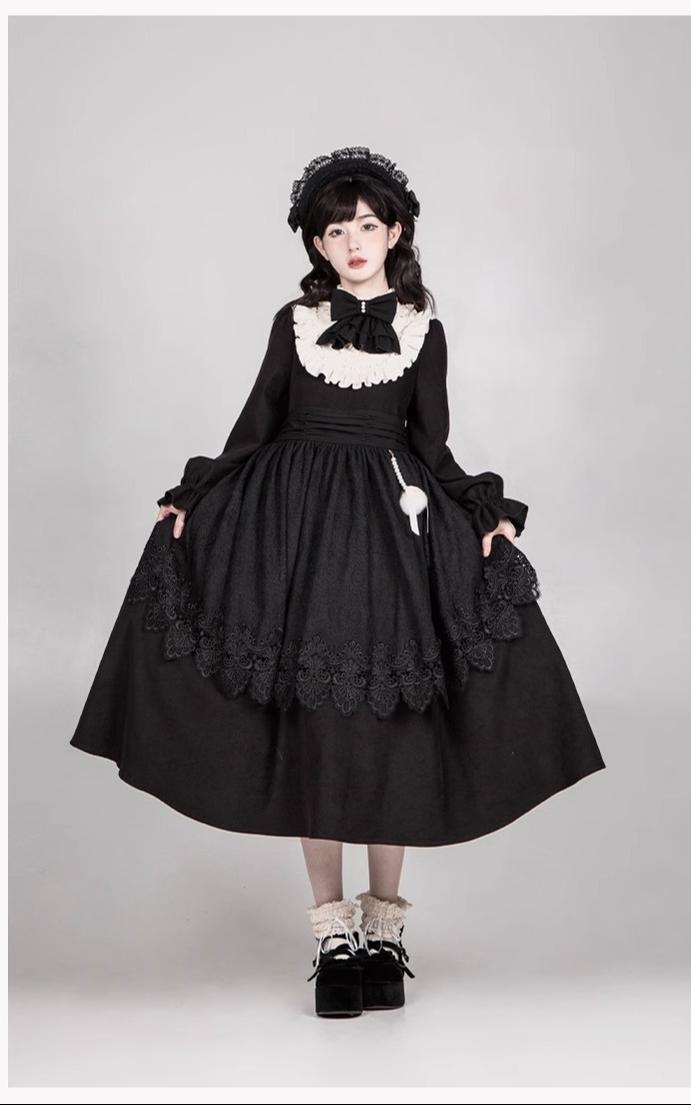 With PUJI~Twilight Choir~Twin Lolita OP Suit Loose Version Dress with Apron
