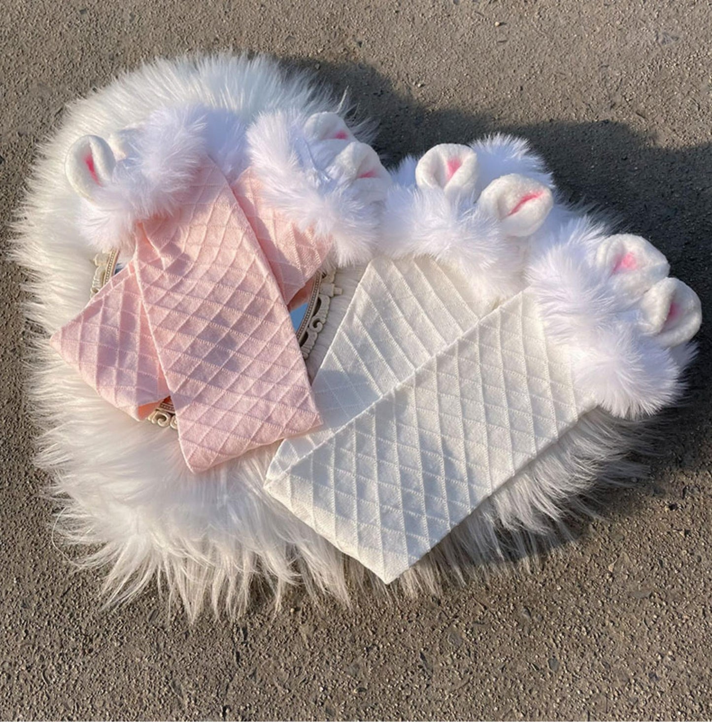 Hua Nai Cat~Winter Lolita Socks Cute Plush Lace Calf Socks