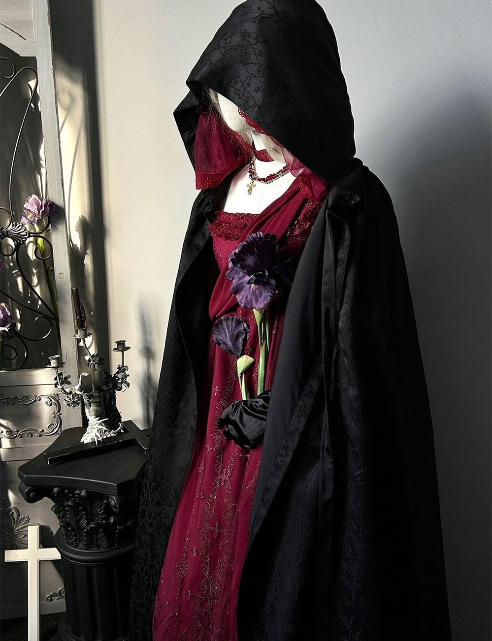 ZJstory~Gothic Lolita Cape Long-sleeved Shawl with Detachable Hood