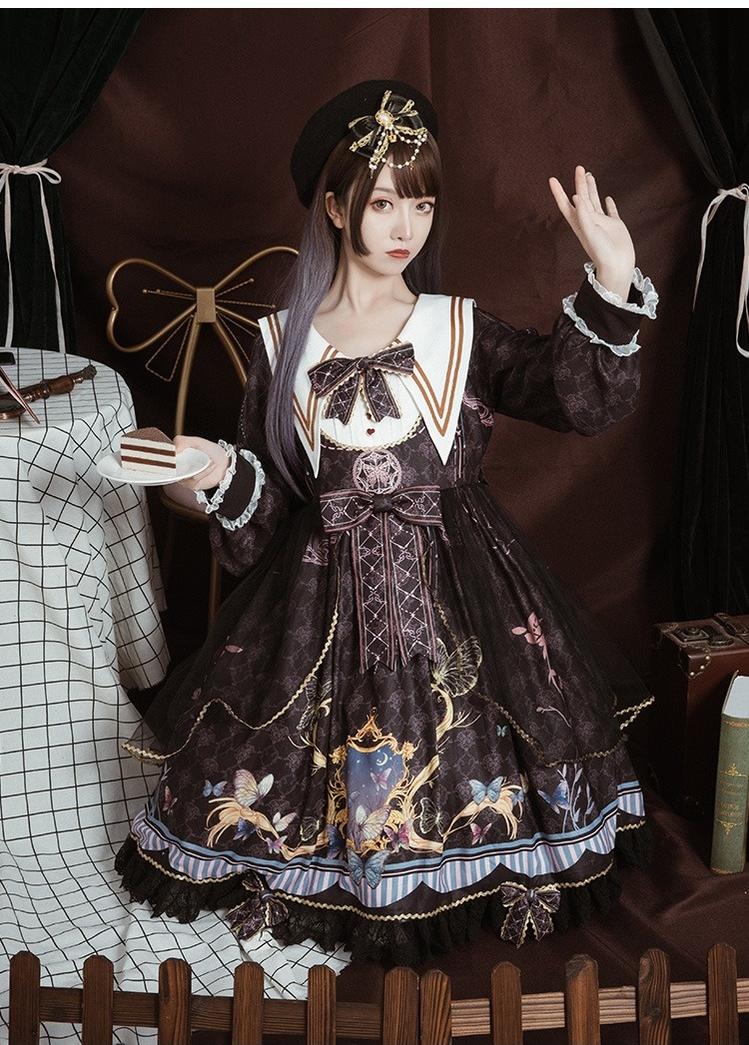 OCELOT~Classic Lolita OP Sailor Collar Elegant Lolita Dress