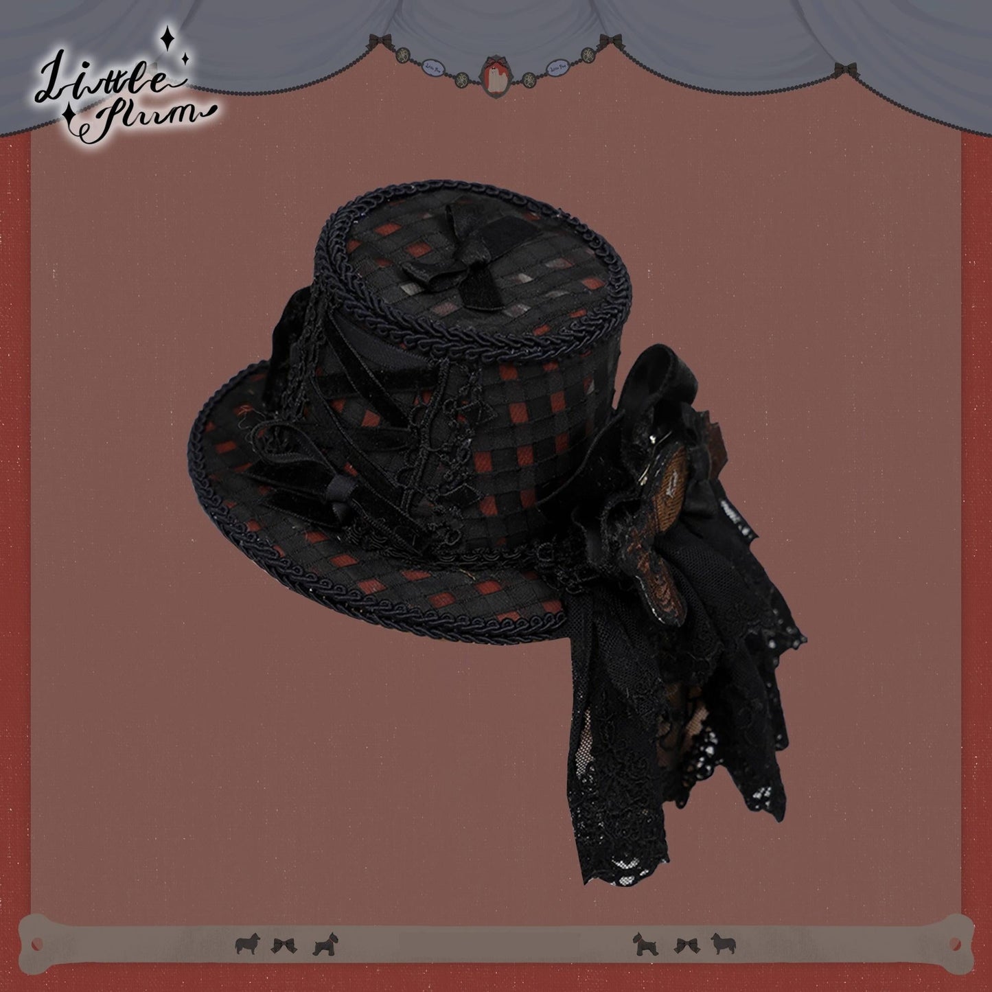LittlePlum~Telephone Dog~Black Red Classic Lolita Dress Set with OP JSK and Skirt
