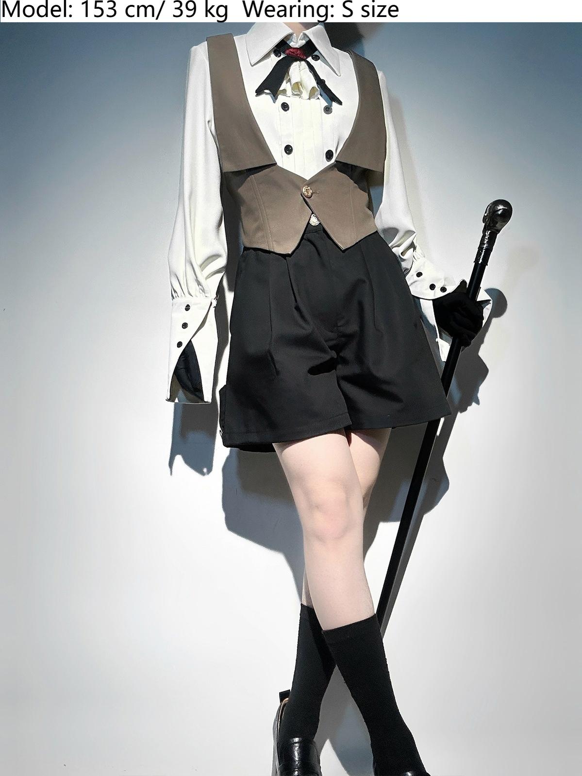 Designer's Gift~Narrative Poem~Ouji Lolita Shorts Suit with Shirt Cape and Vest