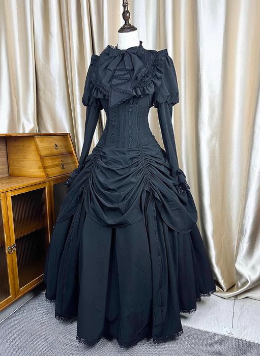 The Original Witch~Witch Returns~Gothic Lolita SK Set Fishbone Lace Corset Skirt Shirt