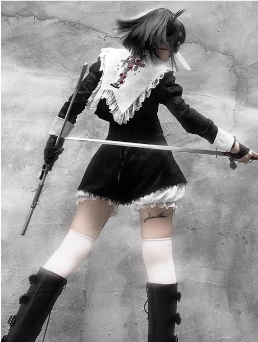 CastleToo~Crossbone~Ouji Lolita Shorts Suit Gothic Lolita Top and Blouse