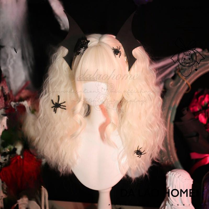 Dalao Home~Wu Wu~Platinum Blonde Lolita Wig Gothic Detachable Curl Ponytails