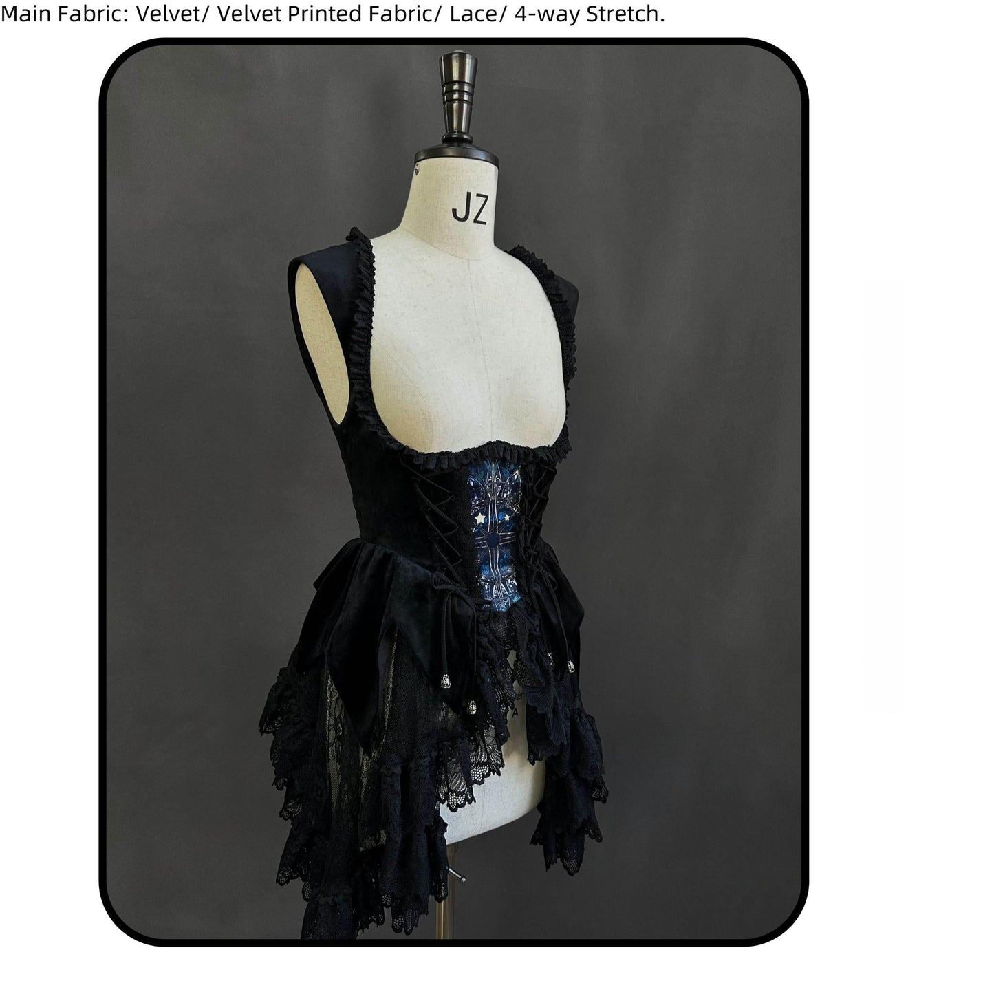 Susin Lolita~Night Traveler~Gothic Lolita Skirt Outfit Long Coat Shirt and Bustier Set