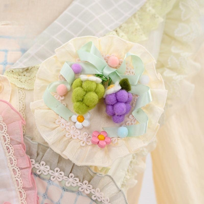 Mewroco~Country Patchwork~Country Lolita Accessory Apron Headdress and Brooch