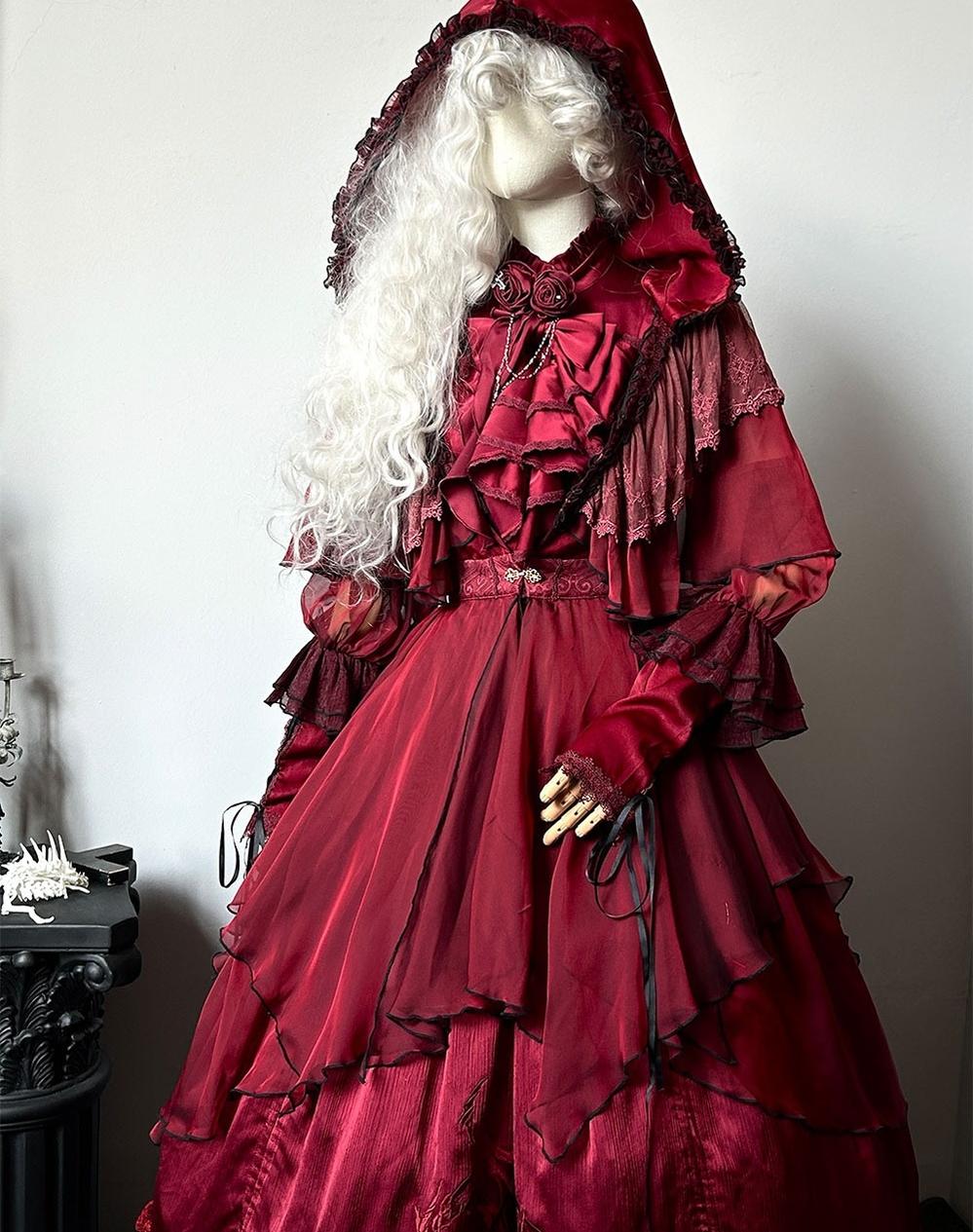 ZJstory~Gothic Lolita Cape Long-sleeved Shawl with Detachable Hood