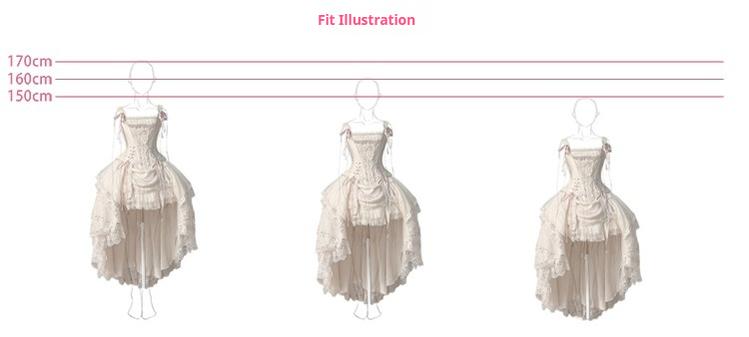 Caramel Antique~Lamp Shadow~Gorgeous Lolita Corset Classic Lolita Skirt Set