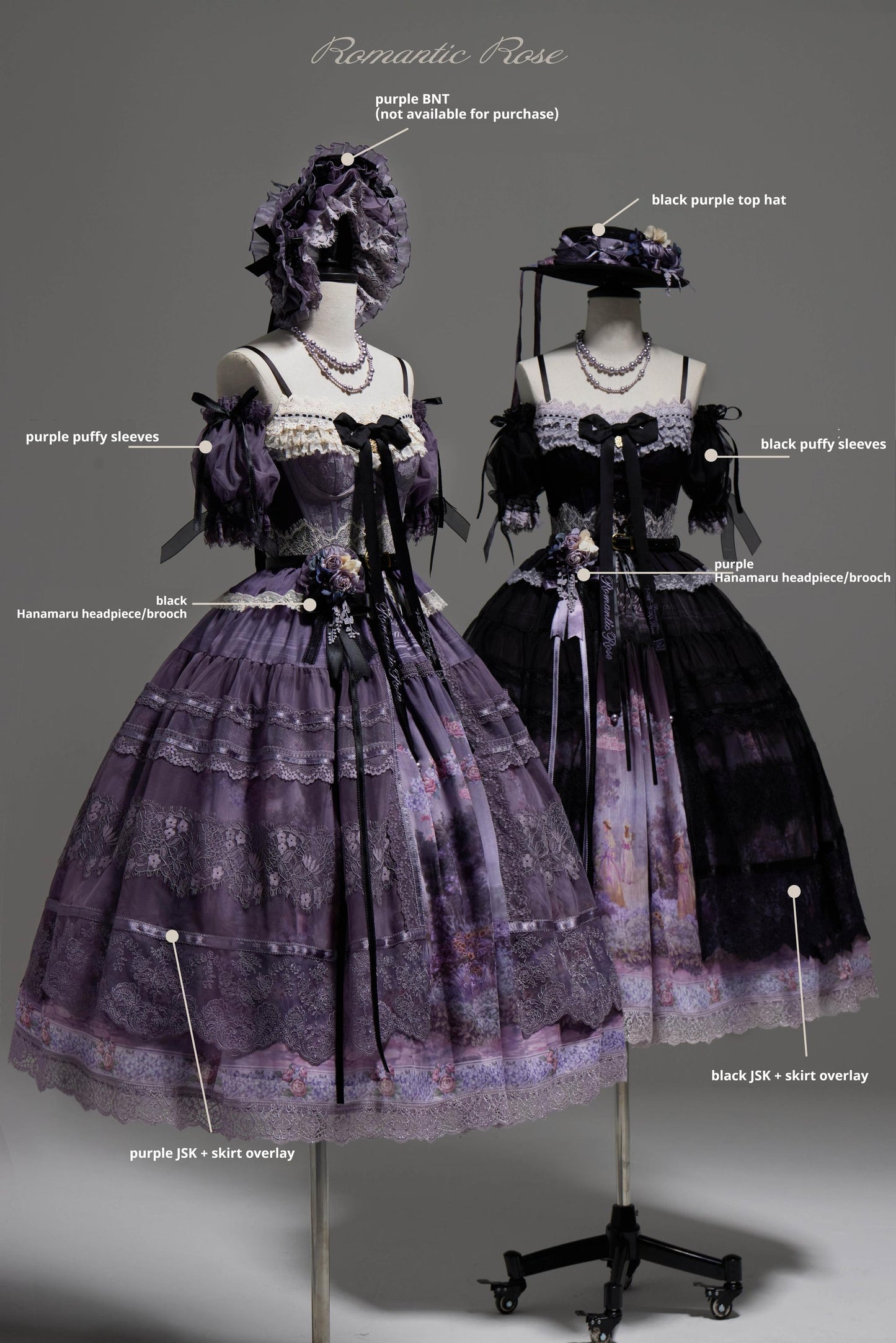 ZUOlanrichen~Romantic Rose~Classic Lolita Shirt with Puffy Sleeves Sheer Skirt Overlay