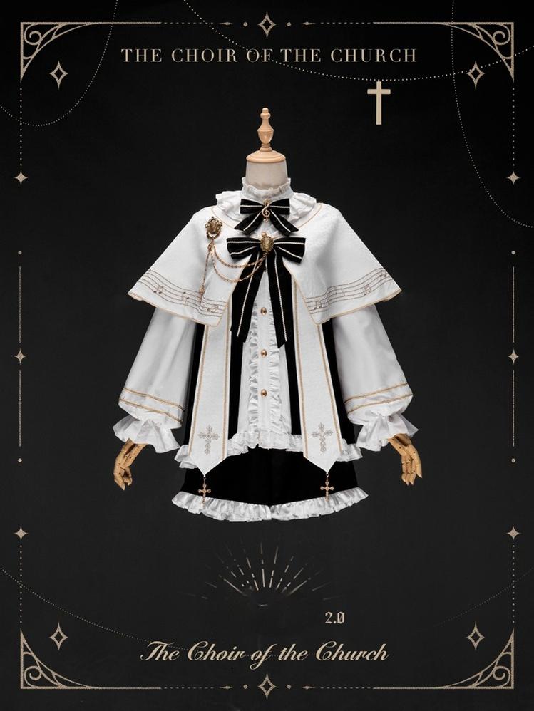 Forest Fluorescent Carps~Choir~Ouji Lolita Shorts Set Prince Shirt with Cape