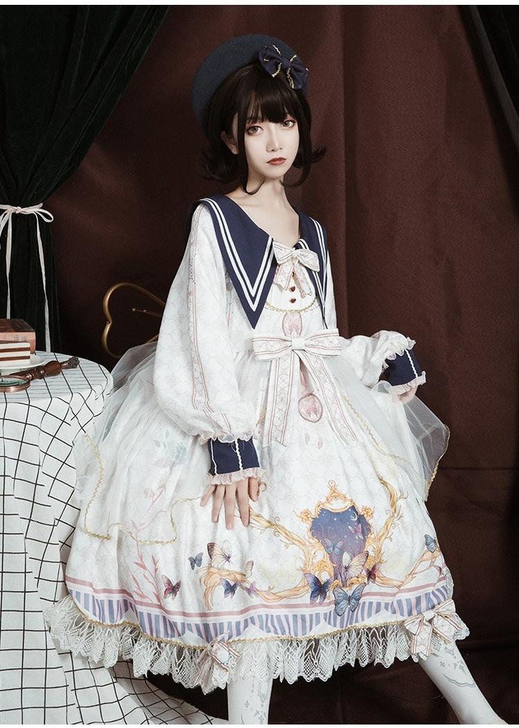 OCELOT~Classic Lolita OP Sailor Collar Elegant Lolita Dress