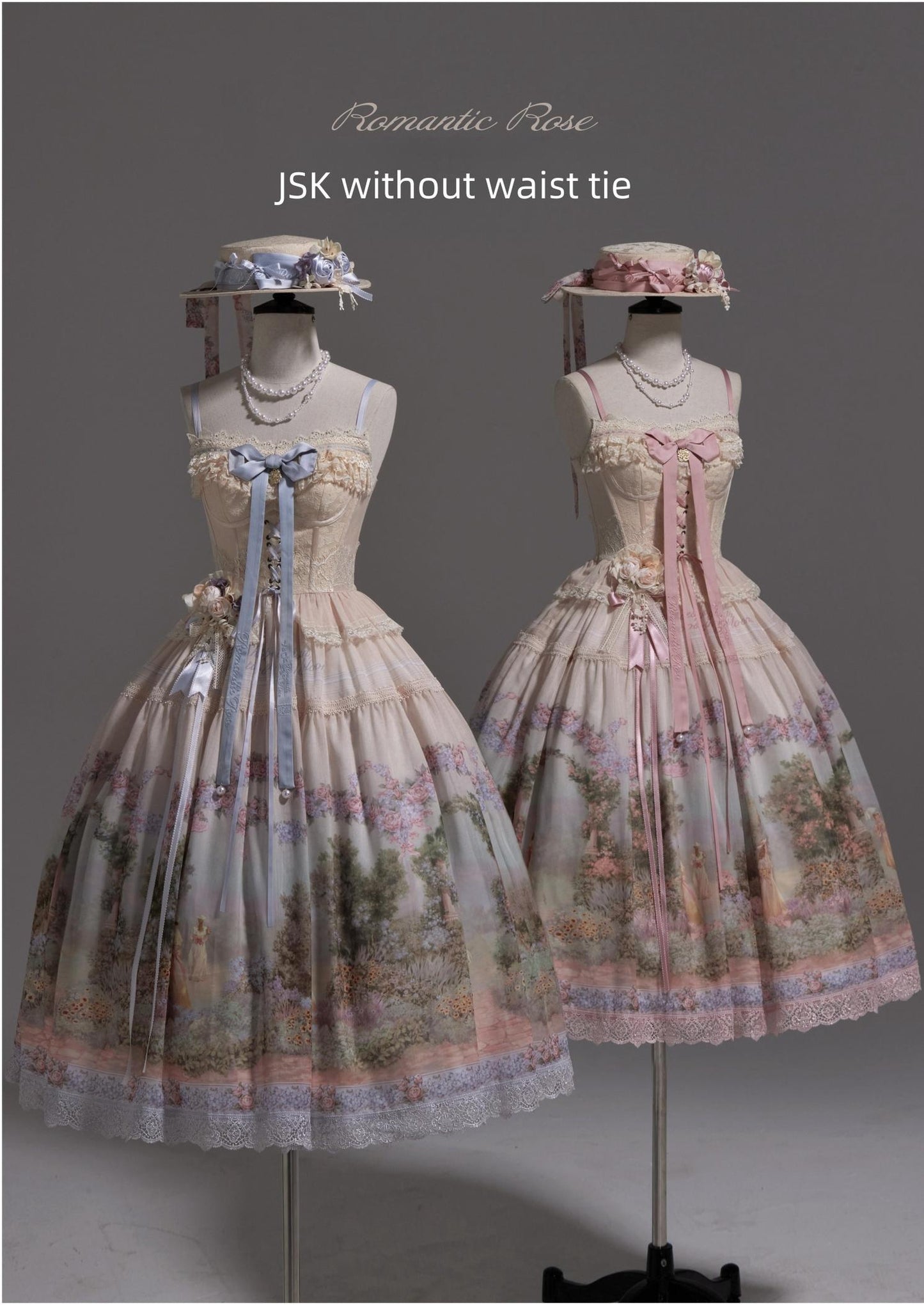 ZUOlanrichen~Romantic Rose~Classic Lolita Shirt with Puffy Sleeves Sheer Skirt Overlay