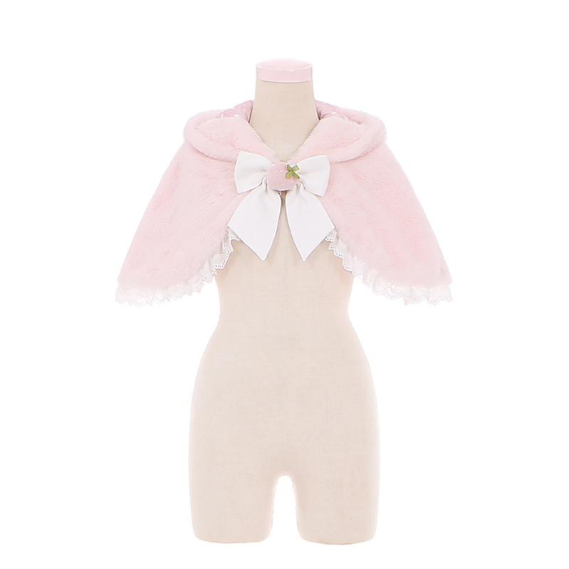 To Alice~Sweet Lolita Strap Shorts Strawberry Rabbit Winter Lolita Suit